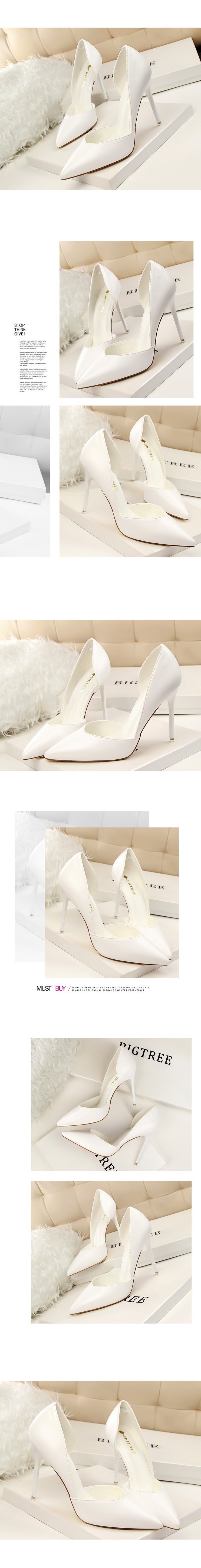 3168-3 Korean Style Fashion Simple Sexy Nightclub Slimming Women's Shoes Thin Heel Super High Heel Shallow Pointed Toe Hollow Single Shoes