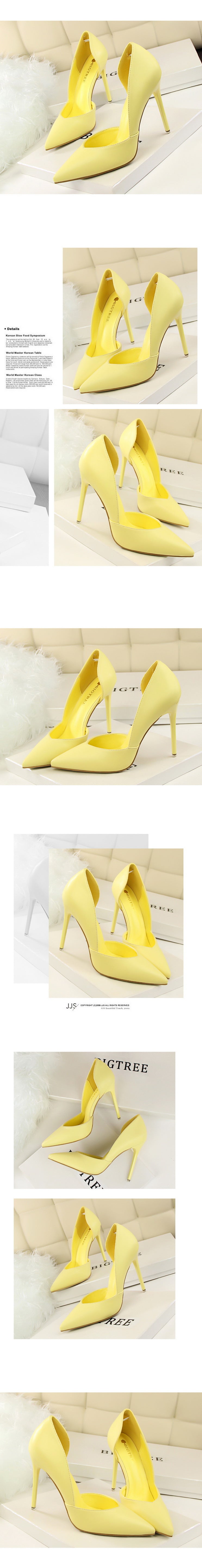 3168-3 Korean Style Fashion Simple Sexy Nightclub Slimming Women's Shoes Thin Heel Super High Heel Shallow Pointed Toe Hollow Single Shoes