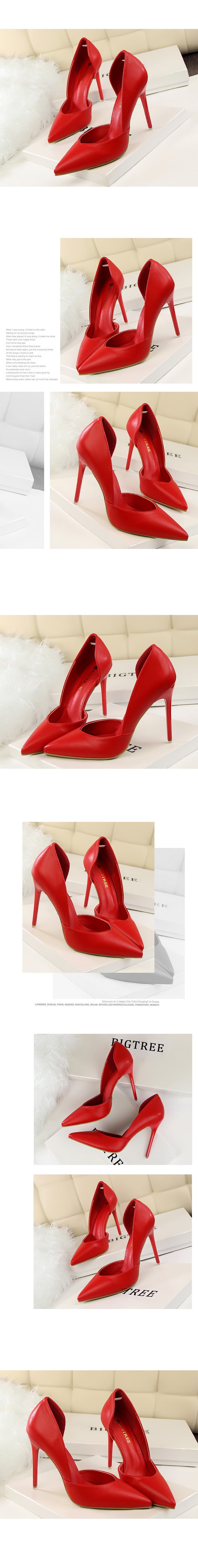 3168-3 Korean Style Fashion Simple Sexy Nightclub Slimming Women's Shoes Thin Heel Super High Heel Shallow Pointed Toe Hollow Single Shoes